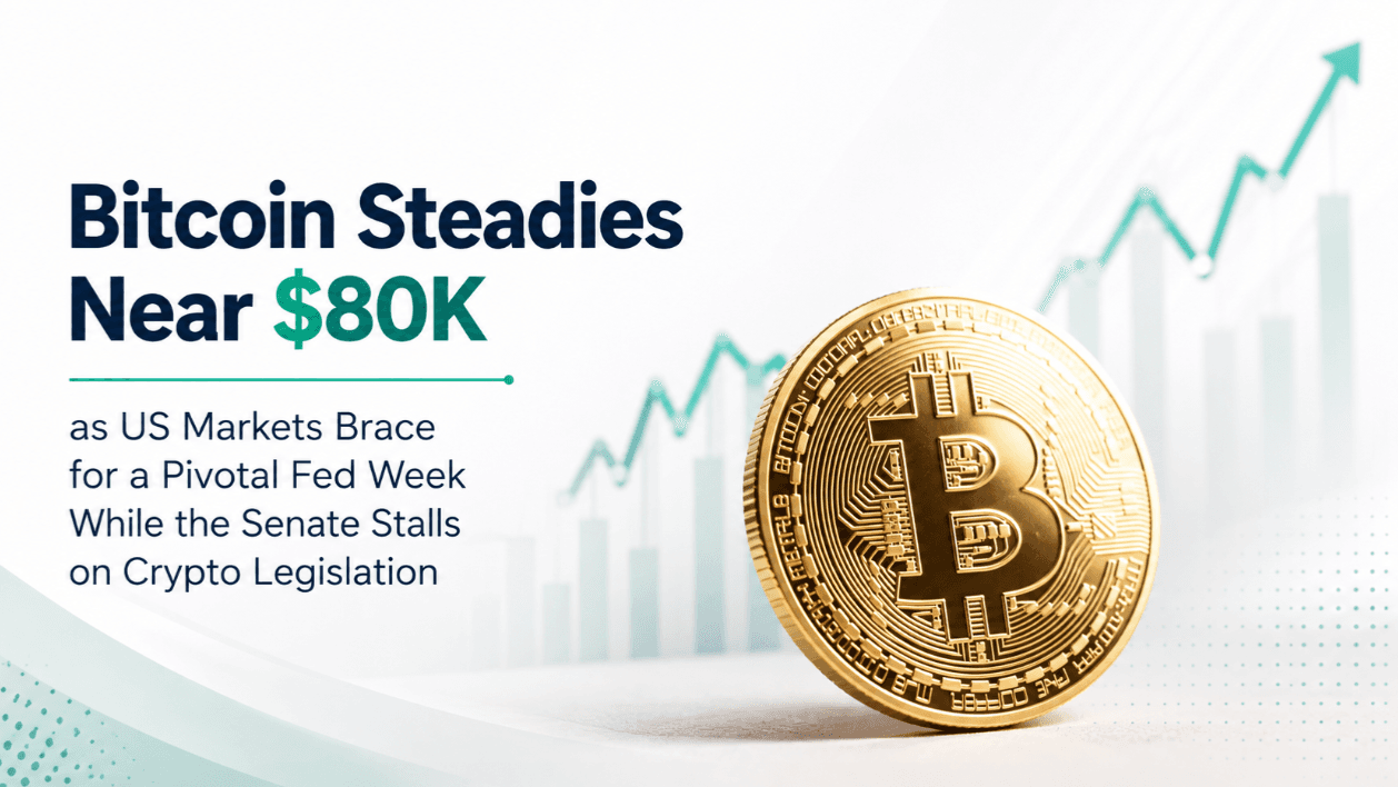 Bitcoin Steadies Near $80K as US Markets Brace for a Pivotal Fed Week While the Senate Stalls on Crypto Legislation