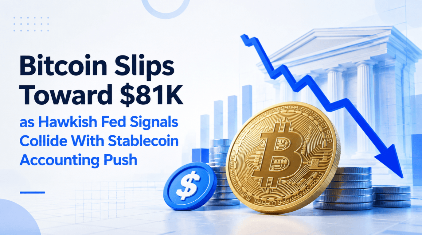 Bitcoin Slips Toward $81K as Hawkish Fed Signals Collide With Stablecoin Accounting Push