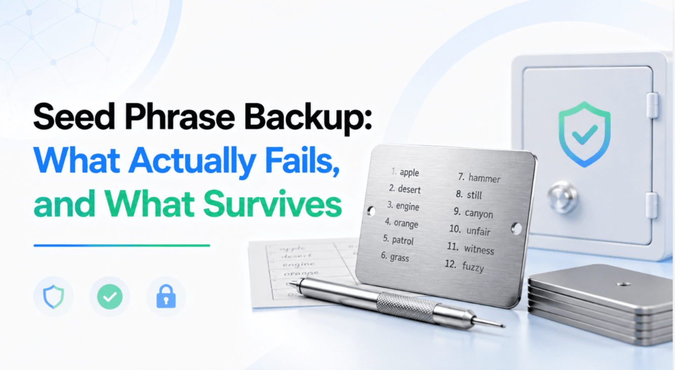 Seed Phrase Backup: What Actually Fails, and What Survives