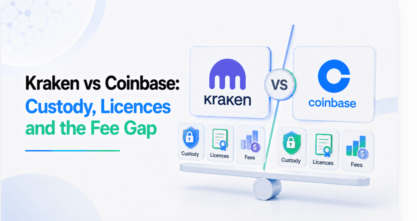 Kraken vs Coinbase: Custody, Licences and the Fee Gap