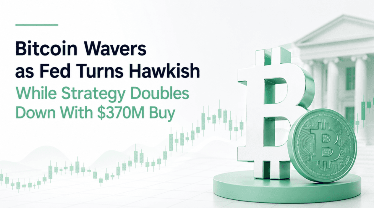 Bitcoin Wavers as Fed Turns Hawkish While Strategy Doubles Down With $370M Buy
