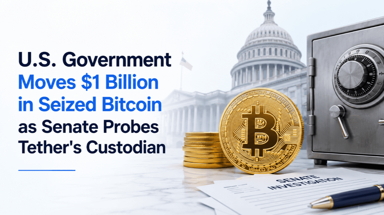 U.S. Government Moves $1 Billion in Seized Bitcoin as Senate Probes Tether's Custodian