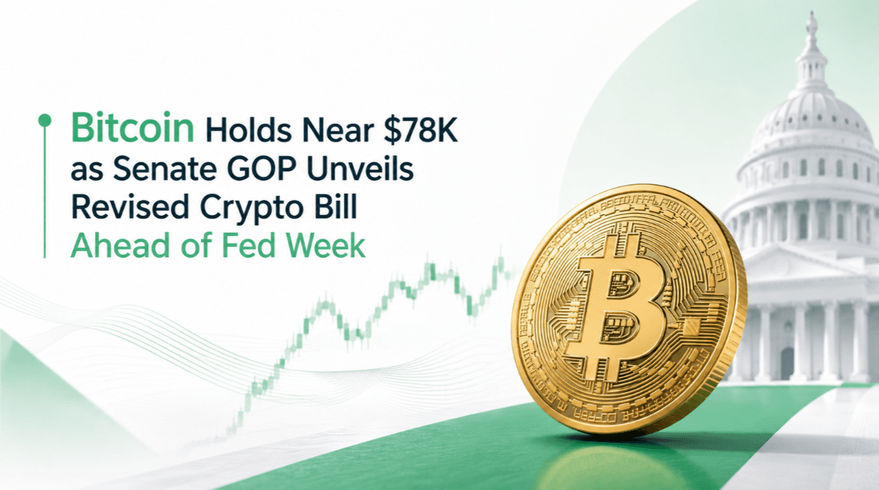 Bitcoin Holds Near $78K as Senate GOP Unveils Revised Crypto Bill Ahead of Fed Week