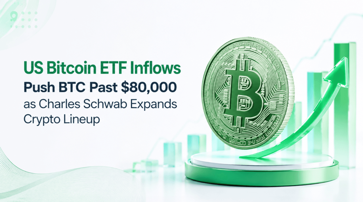 US Bitcoin ETF Inflows Push BTC Past $80,000 as Charles Schwab Expands Crypto Lineup